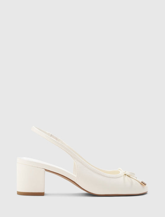 Camryn Block Heel Ballet Shoe Ivory Forever New