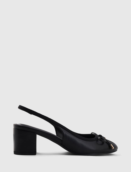 Camryn Block Heel Ballet Shoe Black Forever New