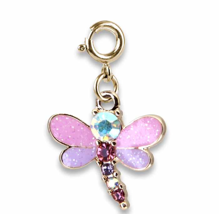 Charm It! Gold Glitter Dragonfly Charm