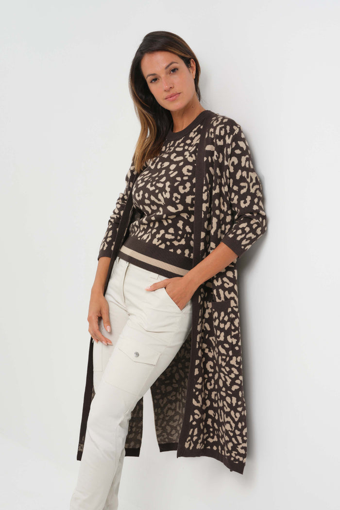 Clara Jacquard Sweater Vest with Striped Hem