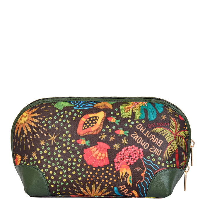 Women's coastal cosmetic pouch and travel makeup bag for daily use
