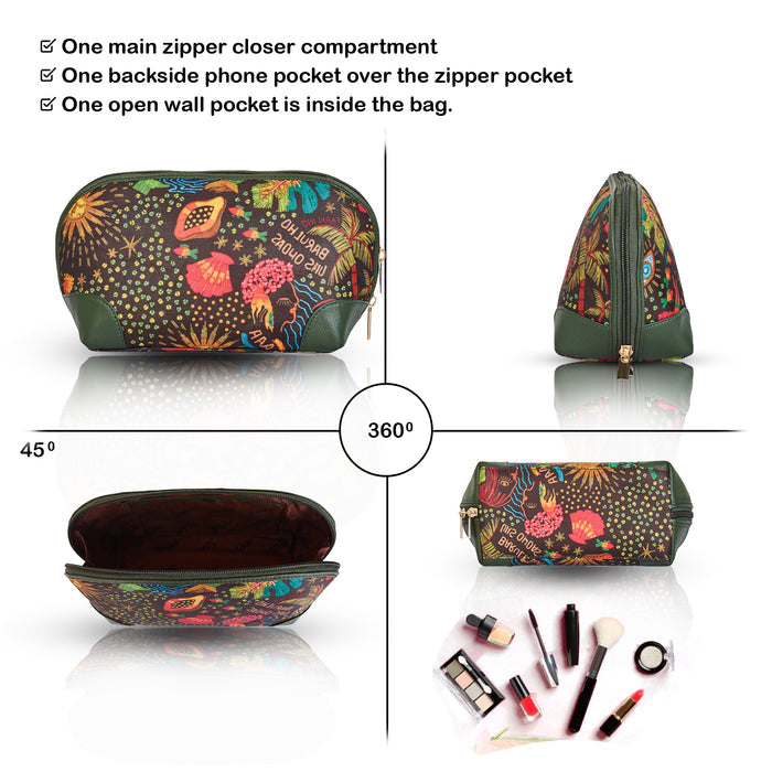 Women's coastal cosmetic pouch and travel makeup bag for daily use-feature image