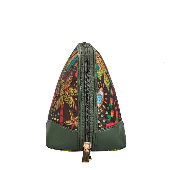 Women's coastal cosmetic pouch and travel makeup bag for daily use-side view