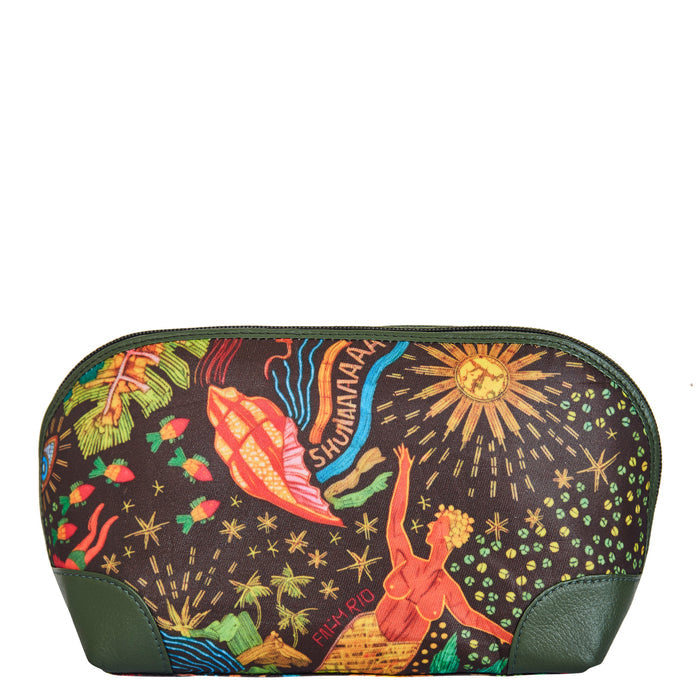 Women's coastal cosmetic pouch and travel makeup bag for daily use-back view