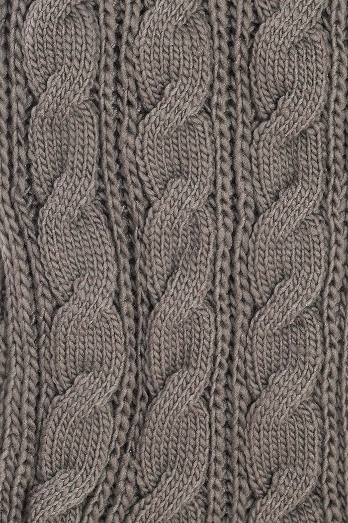 I Love Tunics Coffee Infinity Snood Scarf displayed in a cozy, knitted fabric looped around a mannequin's neck.