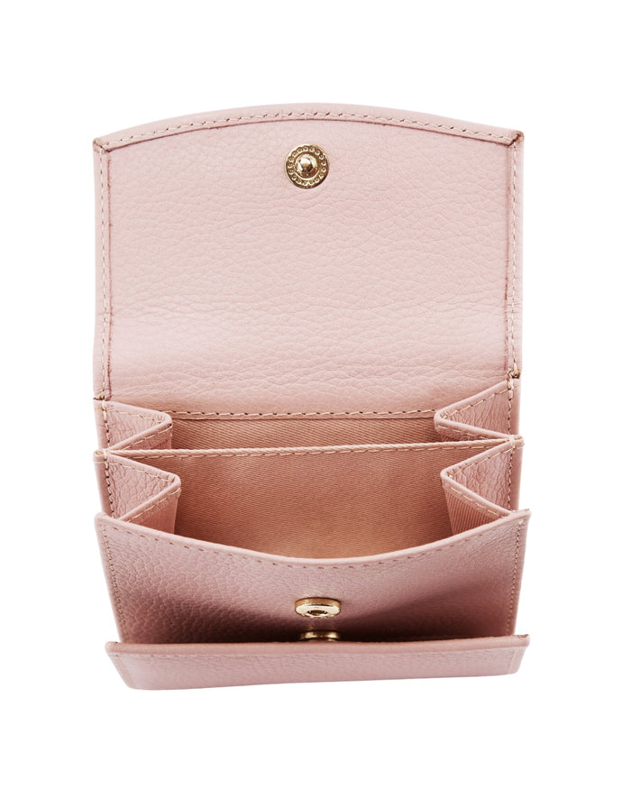 Kompaktowy portfel damski skórzany z ochroną RFID WINGS PINK LEATHER COLLECTION