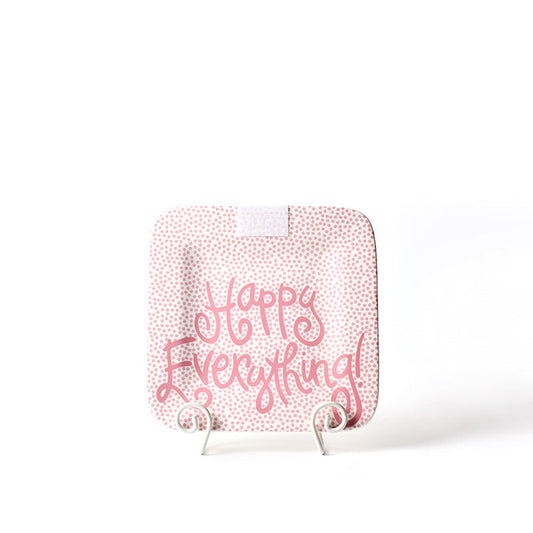 Coton Colors - Small Dot Happy Everything, Mini Square Platter - Pink