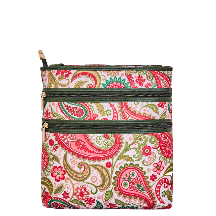 Women's paisley crossbody sling bag for work, travel, and daily use-back view