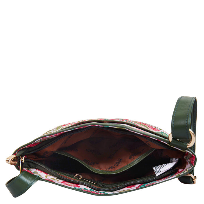 Women's paisley crossbody sling bag for work, travel, and daily use-interior view