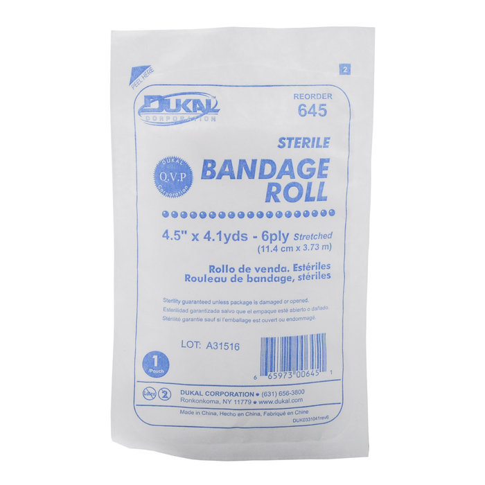 Cushioning Gauze Roll Bandage 6 Ply Sterile 4 1/2'' X 4 Yd Roll