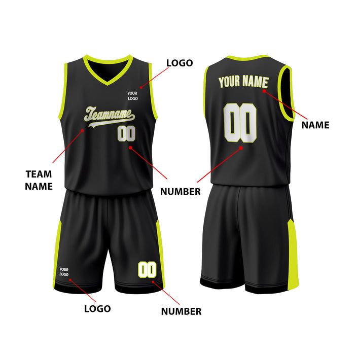 Custom Basketball Uniform - Logo Placement Chart