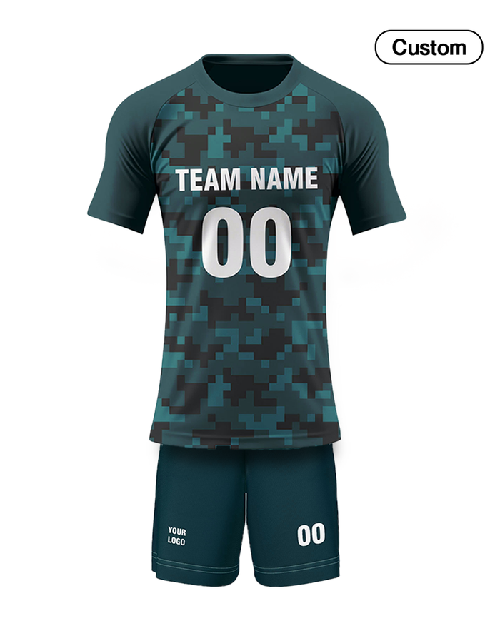 Custom Volleyball Uniform - Geometric Camo - Personalized Kit