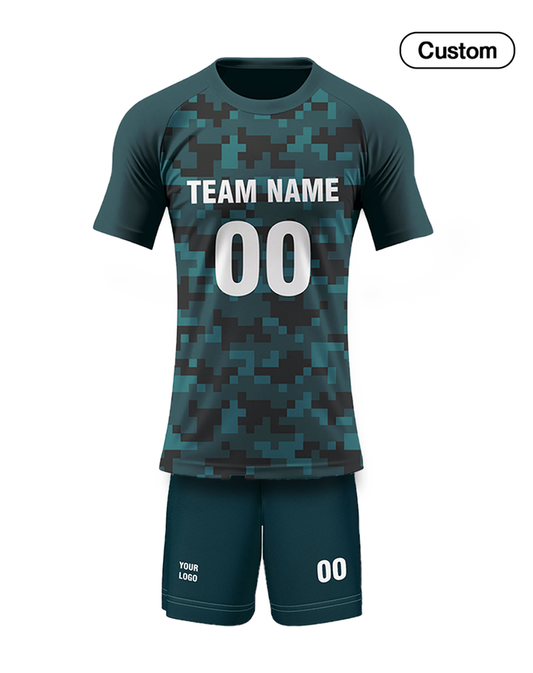 Custom Volleyball Uniform - Geometric Camo - Personalized Kit