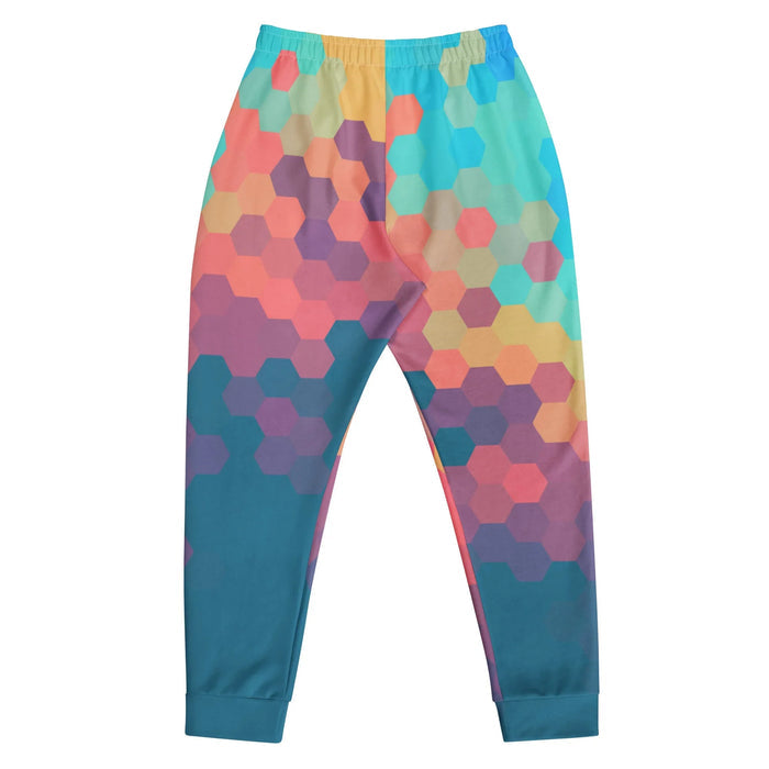 Day Break Joggers in Prismatic Sunrise Mosaic. OEKO-TEX® 100, REACH Compliant, GRS Certified.