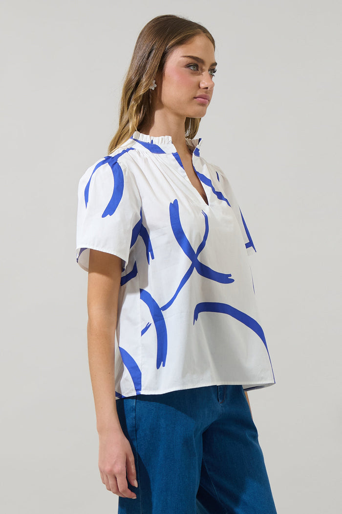 Dorma Strokes Reva Split Neck Top