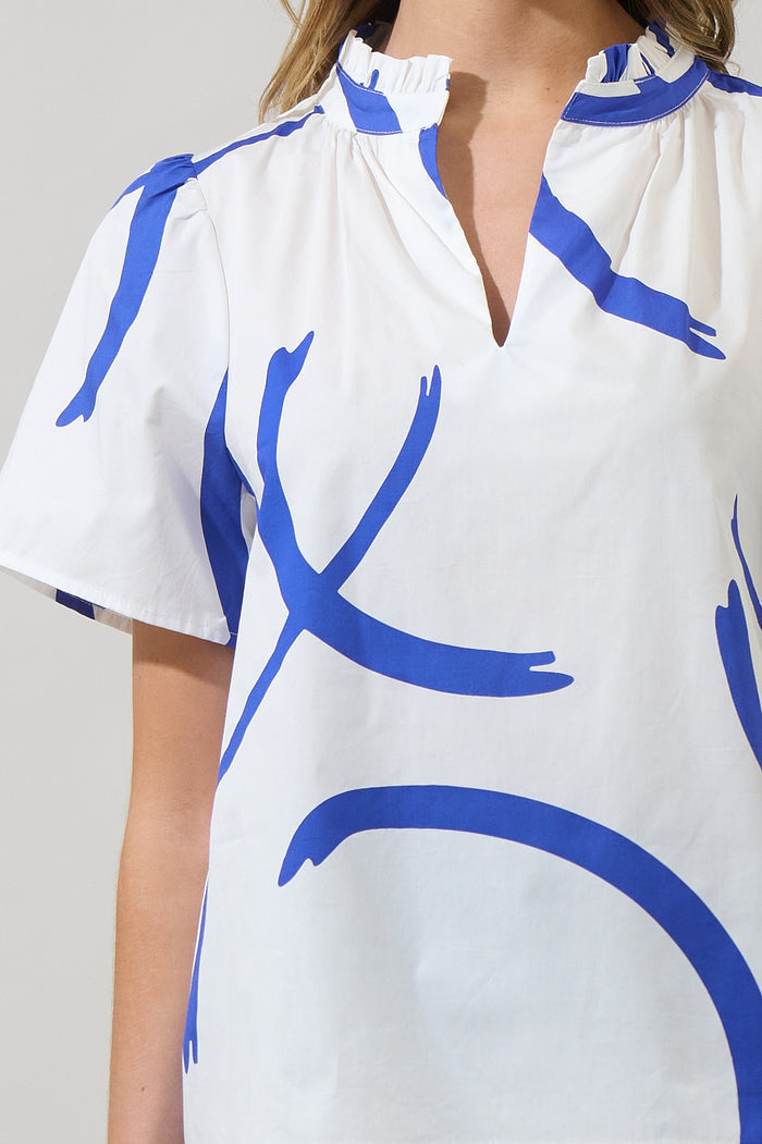 Dorma Strokes Reva Split Neck Top