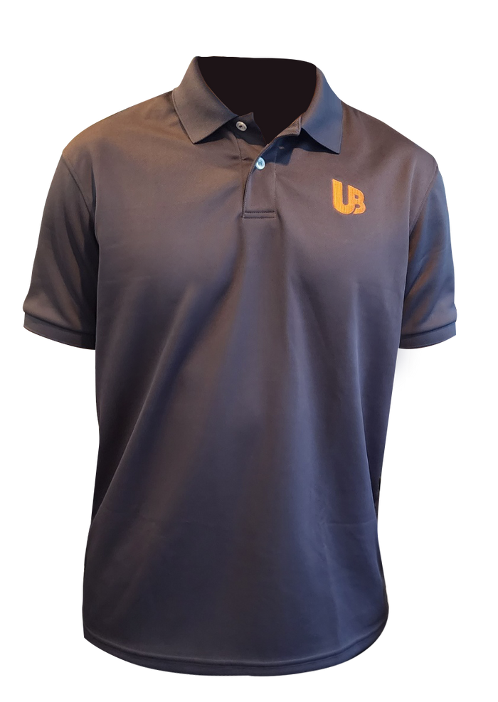 Dri-fit gray polo shirt with UB logo