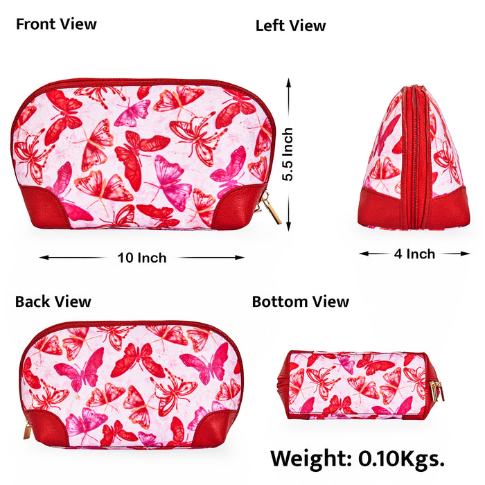 Women's butterfly cosmetic pouch and travel makeup bag for daily use-infographic image