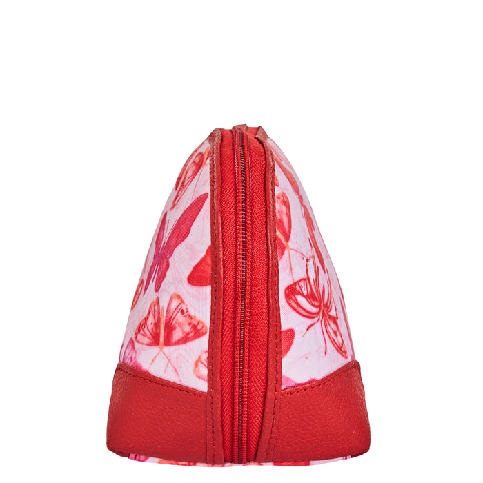 Women's butterfly cosmetic pouch and travel makeup bag for daily use-side view