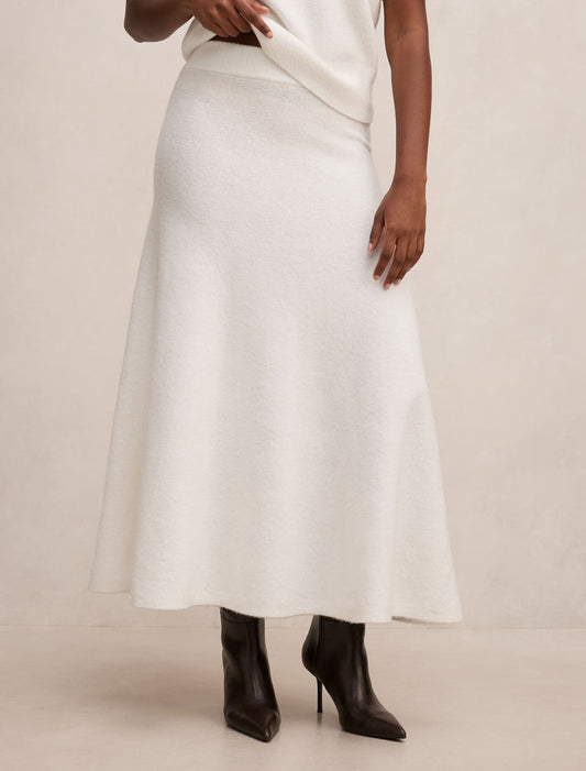 Elliotte Petite Knit Midi Skirt Winter White Co-Ord Forever New