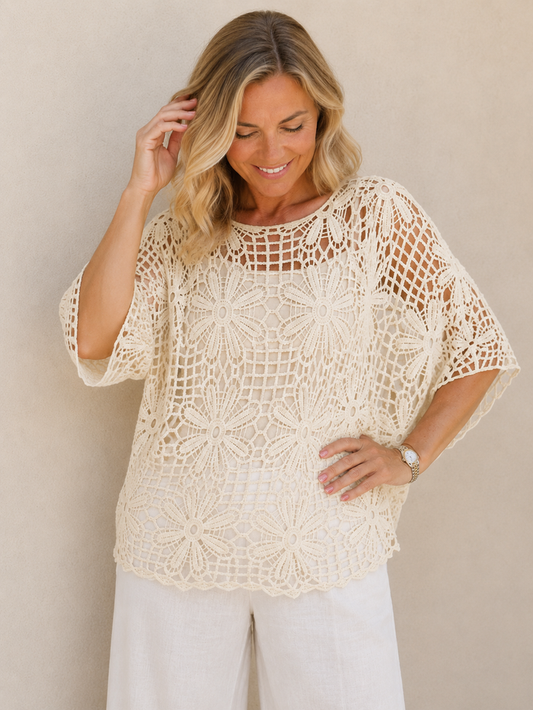 Esther Crochet Top Cream