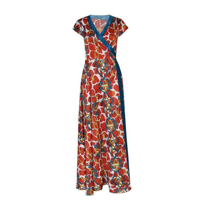 Fabrosanz: Christmas Print Satin Wrap Dress