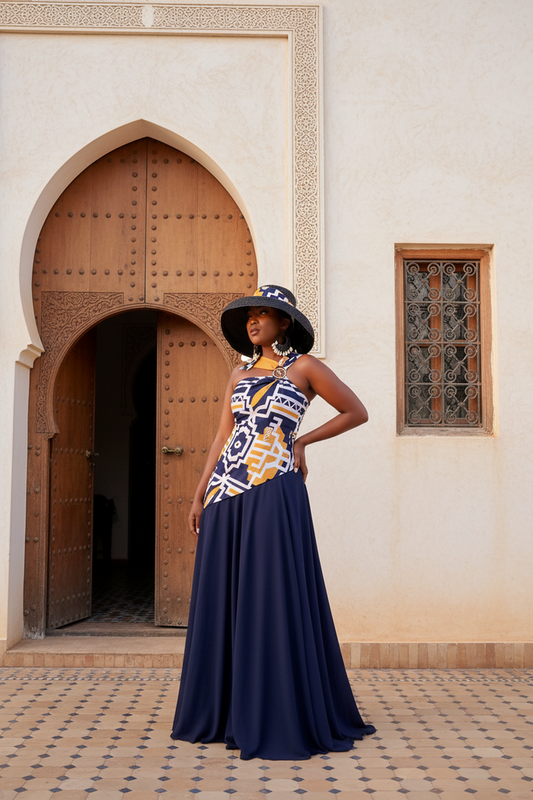Fabrosanz: Tshwane Union Print One-Shoulder Maxi Dress