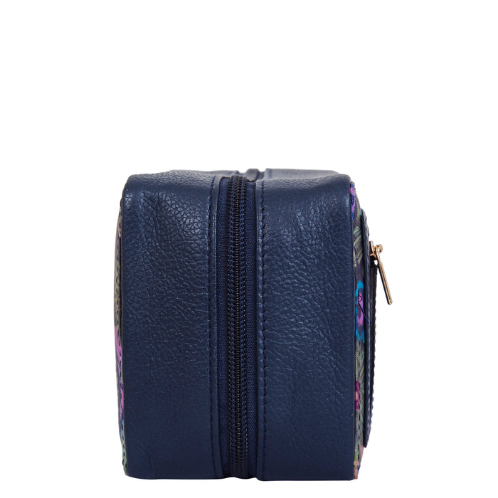 Women's floral travel jewelry organizer pouch for trips and daily use-side view