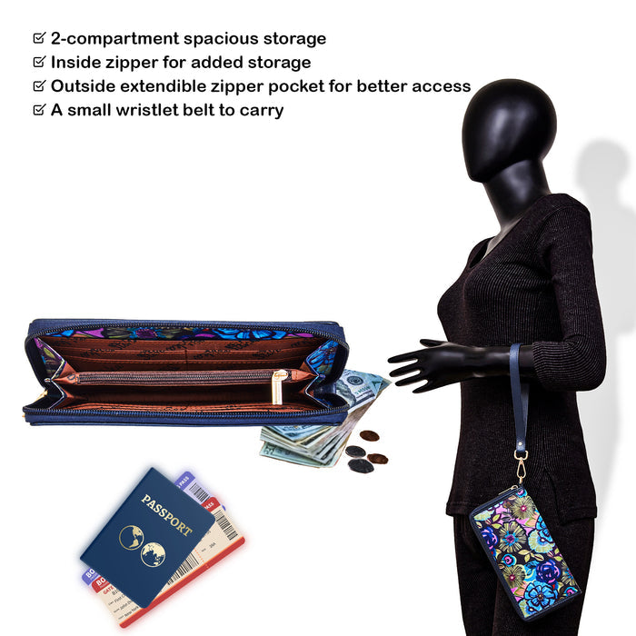 Women's botanical wristlet wallet for travel and daily use-feature image