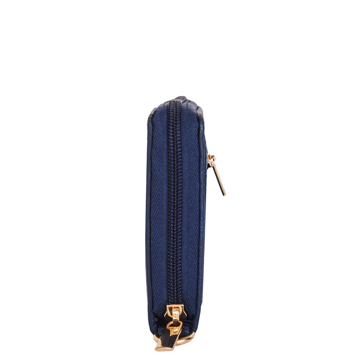 Women's botanical wristlet wallet for travel and daily use-side view