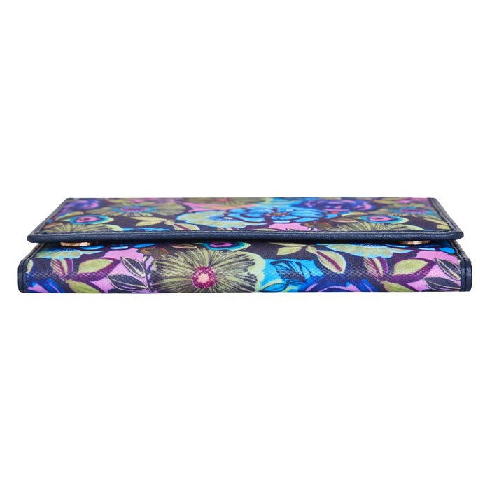 Women's floral trifold travel wallet for daily use and trips-bottom view