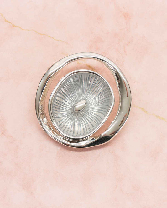Floral Silver Effect Brooch - The Classic Boutique