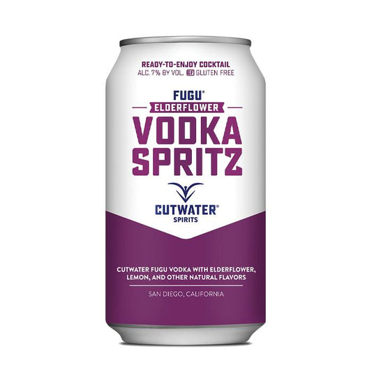 Fugu Elderflower Vodka Spritz (4 Pack - 12 Ounce Cans) Canned Cocktails Cutwater Spirits