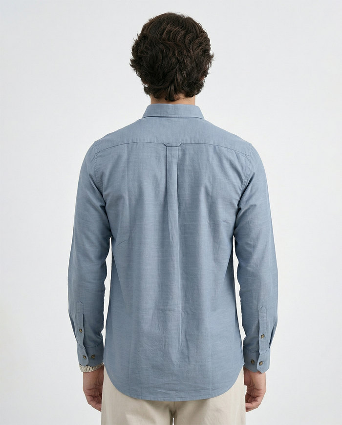 Full-Sleeve Breeze Linen Shirt in Grey