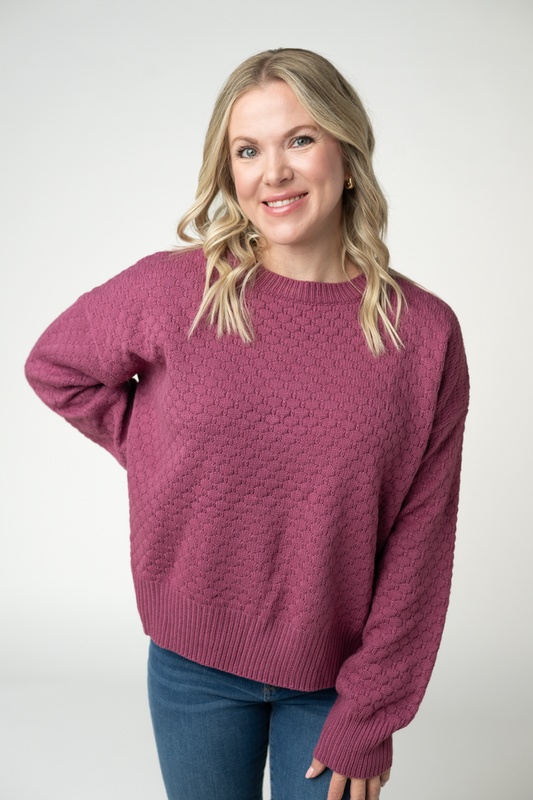 Gianna Pullover Sweater - Raspberry by Michelle Mae