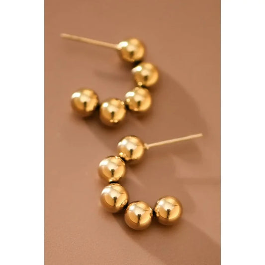 Gold Ball Hoop Earring