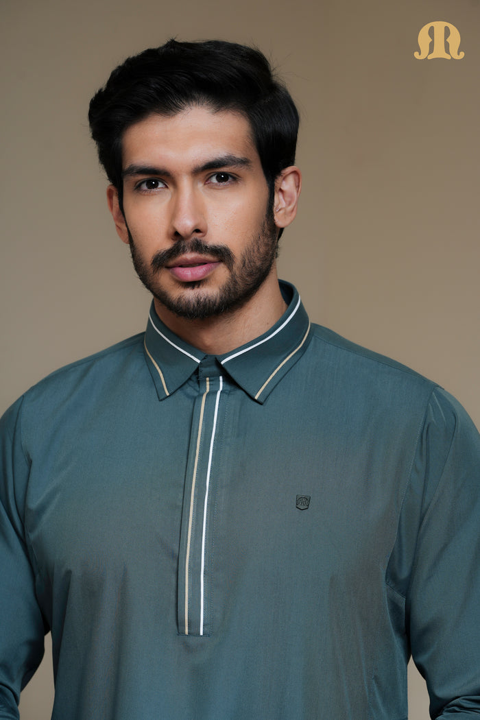 Green Claro Thobe Mens