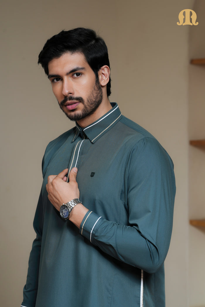 Green Claro Thobe Mens
