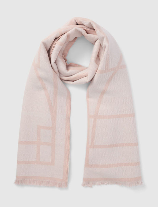 Greta Geo Print Scarf 0 Blush Cream Forever New