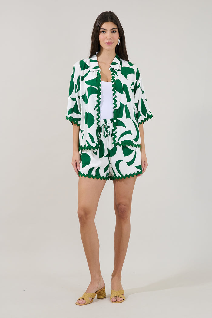 Halle Drawstring Shorts Abstract
