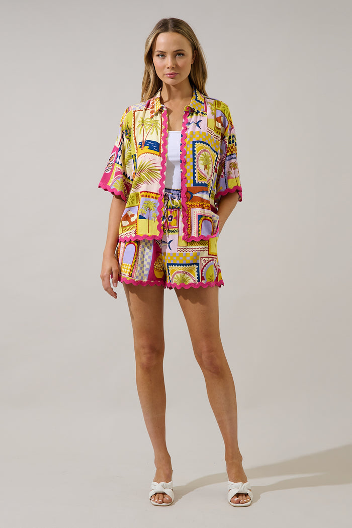 Halle Drawstring Shorts Talmar Postcard