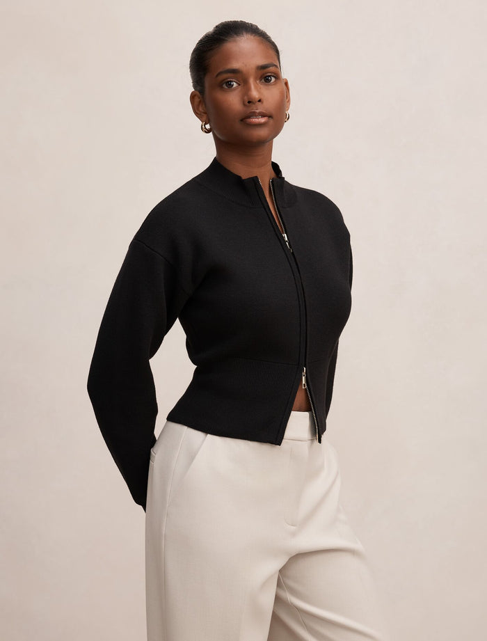 Hanna Petite Zip Knit Jacket Forever New