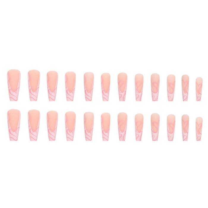 💅✨Heart Stripe Press-On Nails – Salon Glam in Minutes