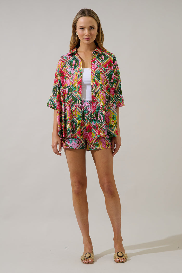 High Waisted Shorts Tropical