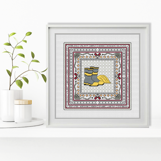 Hints of Firefighter Blackwork Pattern by Peppermint Purple