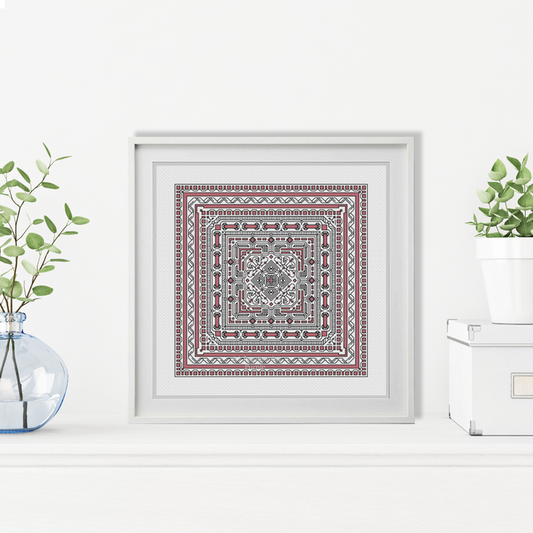 Hints of Ribbon Blackwork Pattern by Peppermint Purple