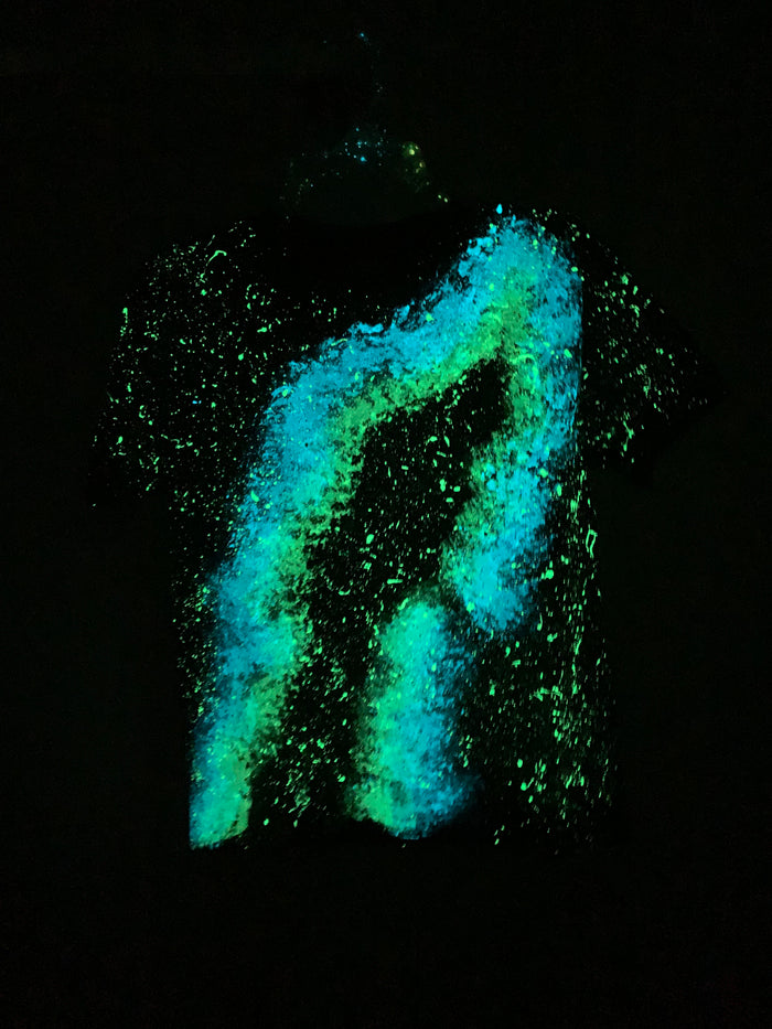 Kids Blue/Green Galaxy Glow in the Dark Tee