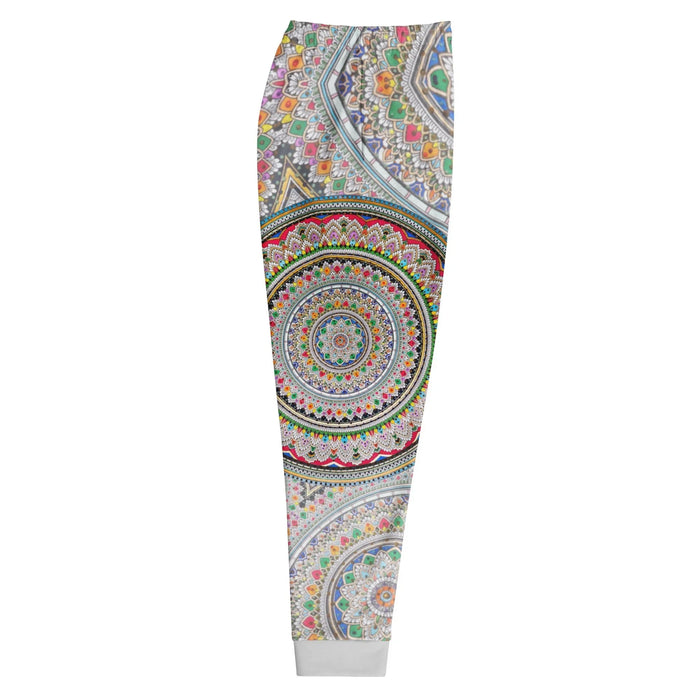Infinite Mandala Joggers in Lustrous Jeweled Silver. OEKO-TEX® 100, REACH Compliant, GRS Certified.