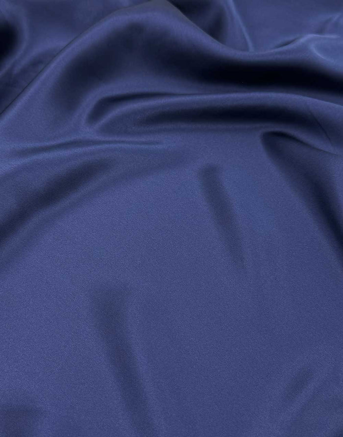 Italian Silk Satin Fabric, Navy Blue