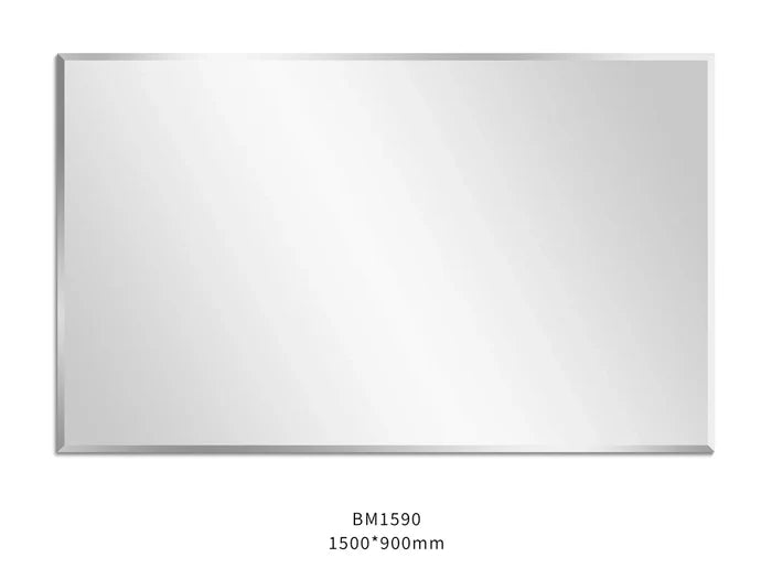 Jasper Rectangular Frameless Bevel Edge Plain Mirror 450-1500mm